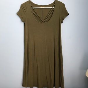 army green t-shirt dress